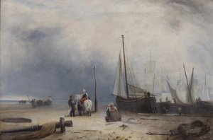 Coast Scene with Boats and Figures by Unbekannt Unbekannt